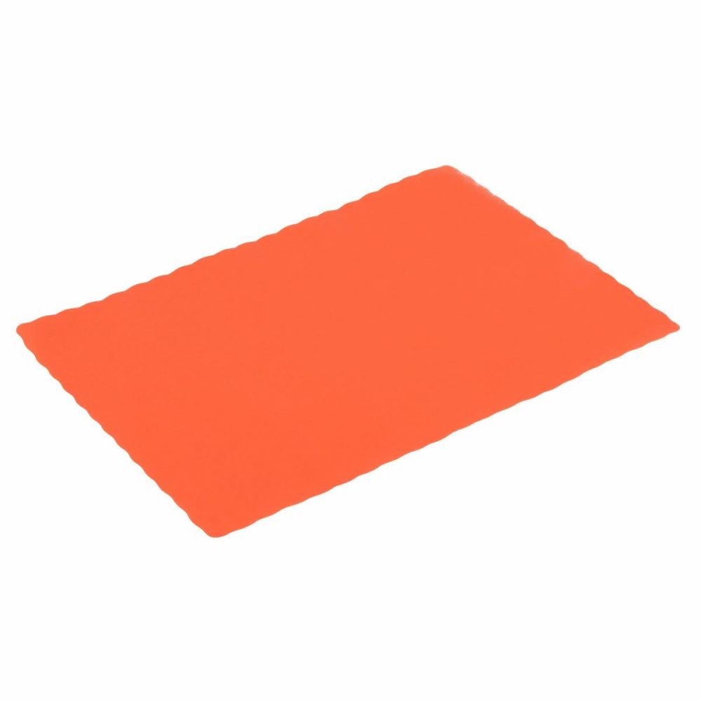 Disposable Placemats |  310555 10" X 14" Bittersweet Orange Colored Paper Placemat With Scalloped Edge – 1000/Case