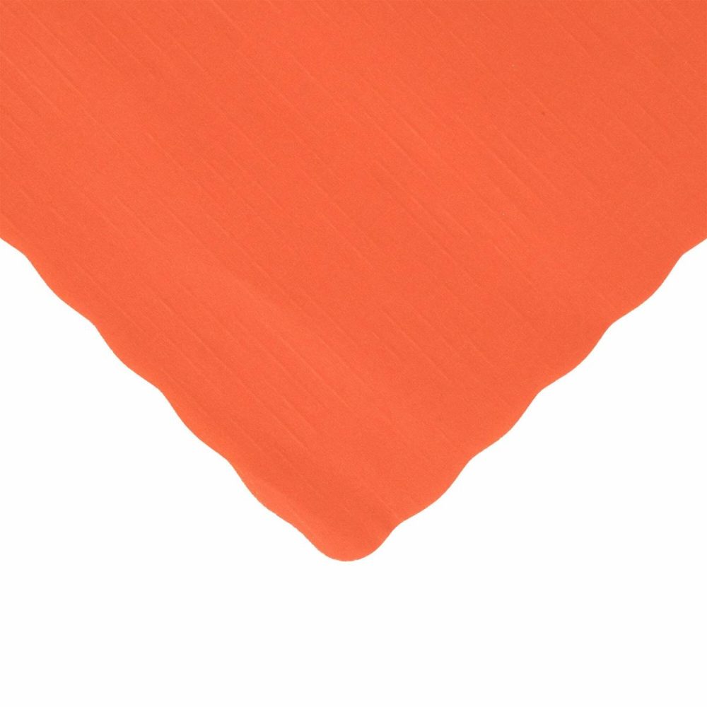 Disposable Placemats |  310555 10" X 14" Bittersweet Orange Colored Paper Placemat With Scalloped Edge – 1000/Case