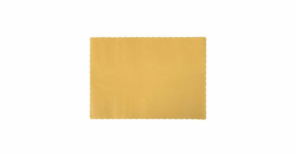 Disposable Placemats |  310560 10" X 14" Gold Colored Paper Placemat With Scalloped Edge – 1000/Case