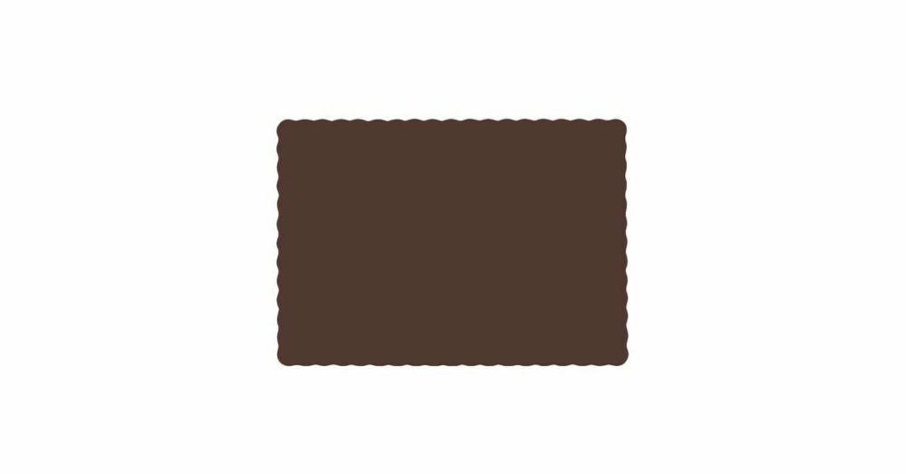 Disposable Placemats |  310561 10" X 14" Chocolate Brown Colored Paper Placemat With Scalloped Edge – 1000/Case