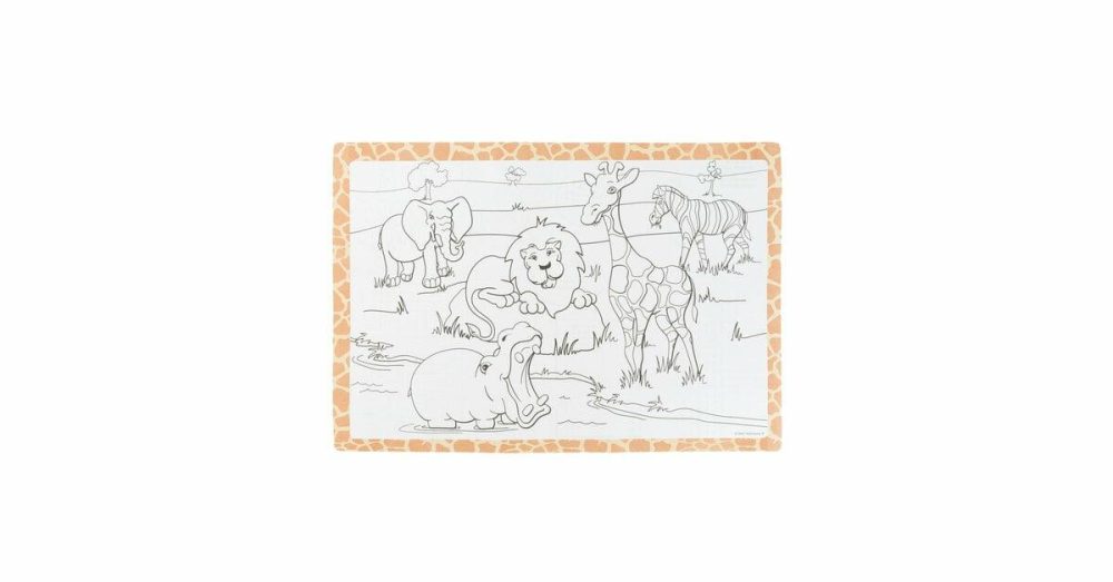 Disposable Placemats |  310690 10" X 14" Kids Jungle Fun Double Sided Interactive Placemat – 1000/Case