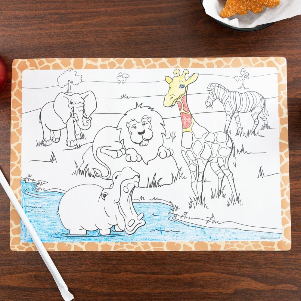 Disposable Placemats |  310690 10" X 14" Kids Jungle Fun Double Sided Interactive Placemat – 1000/Case