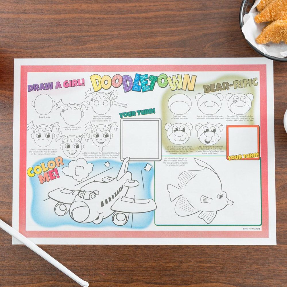 Disposable Placemats |  310692 10" X 14" Doodletown Fun Double Sided Interactive Placemat – 1000/Case