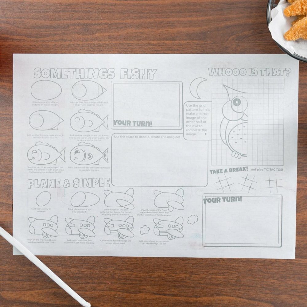 Disposable Placemats |  310692 10" X 14" Doodletown Fun Double Sided Interactive Placemat – 1000/Case