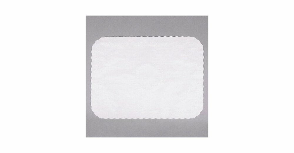 Disposable Placemats |  410277 14" X 19" White Embossed Traymat With Scalloped Edge – 1000/Case