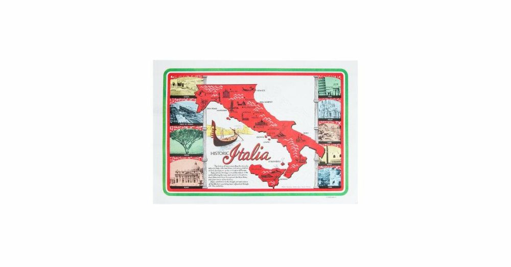 Disposable Placemats |  702022 10" X 14" Historic Italia Paper Placemat – 1000/Case