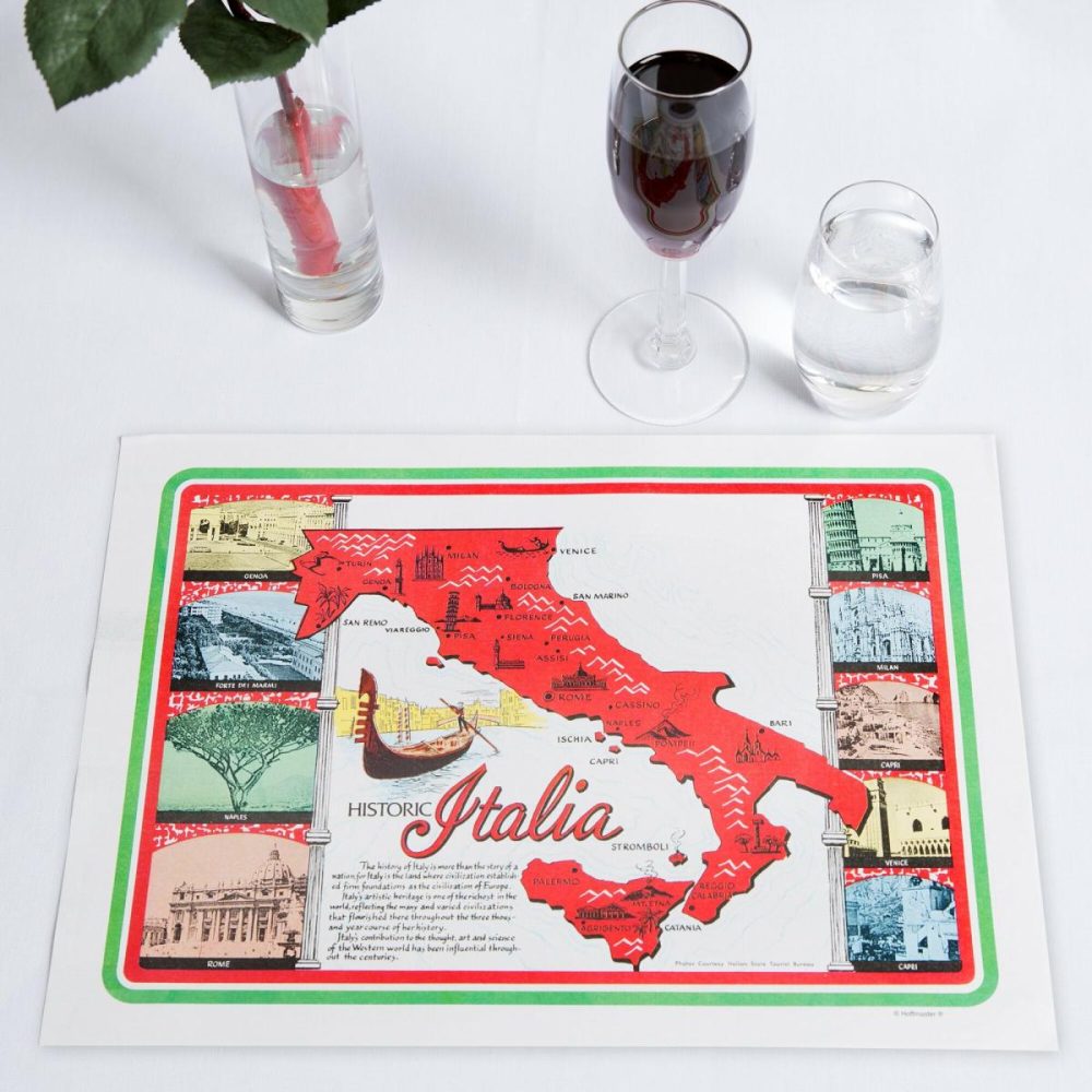 Disposable Placemats |  702022 10" X 14" Historic Italia Paper Placemat – 1000/Case