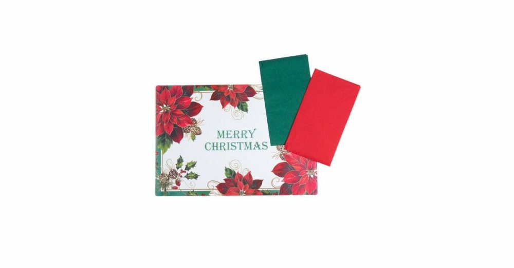 Disposable Placemats |  856794 10" X 14" Merry Christmas Placemat Combo Pack – 250/Case