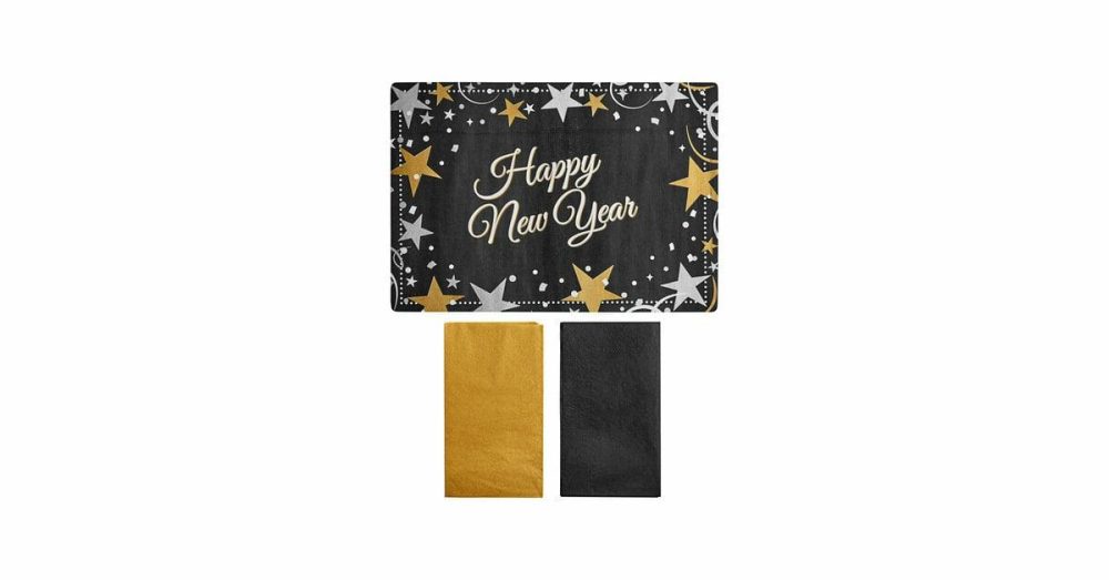 Disposable Placemats |  856798 10" X 14" New Year’s Placemat Combo Pack – 250/Case