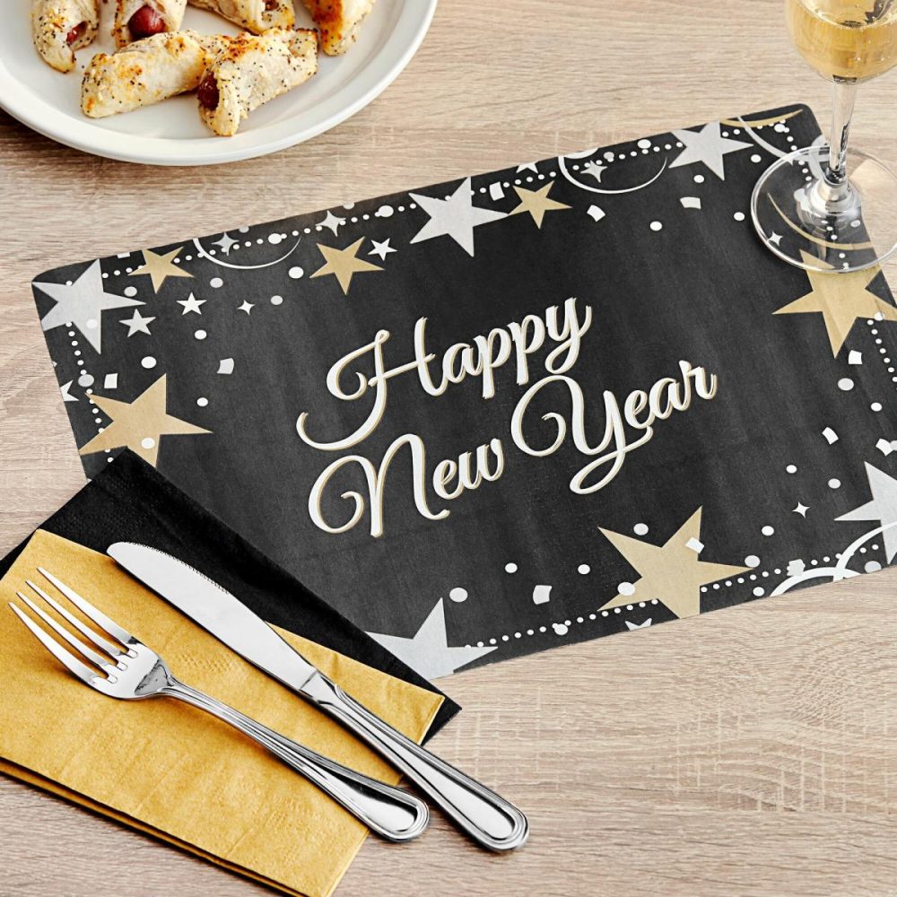 Disposable Placemats |  856798 10" X 14" New Year’s Placemat Combo Pack – 250/Case