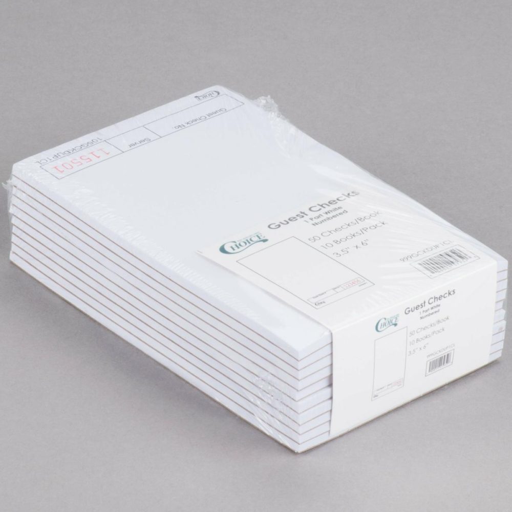 Guest Checks |  1 Part White Blank Guest Check With Carbon Sheet – 10/Pack