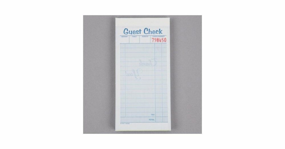 Guest Checks |  10450Sw 2-Part White / Canary Carbonless Guest Check Book – 10/Pack