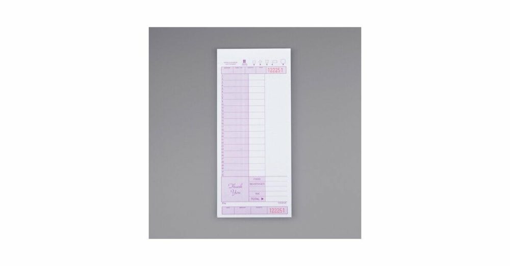 Guest Checks |  2 Part Green And White Carbonless Guest Check With Beverage Lines And Bottom Guest Receipt – 250/Pack