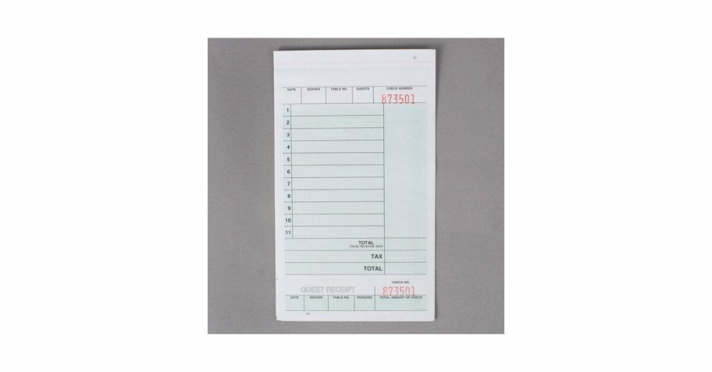 Guest Checks |  947Swc 2-Part White Carbonless Guest Check Set – 250/Pack