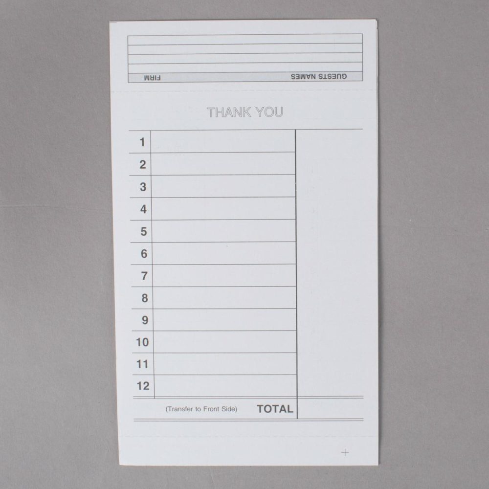 Guest Checks |  947Swc 2-Part White Carbonless Guest Check Set – 250/Pack