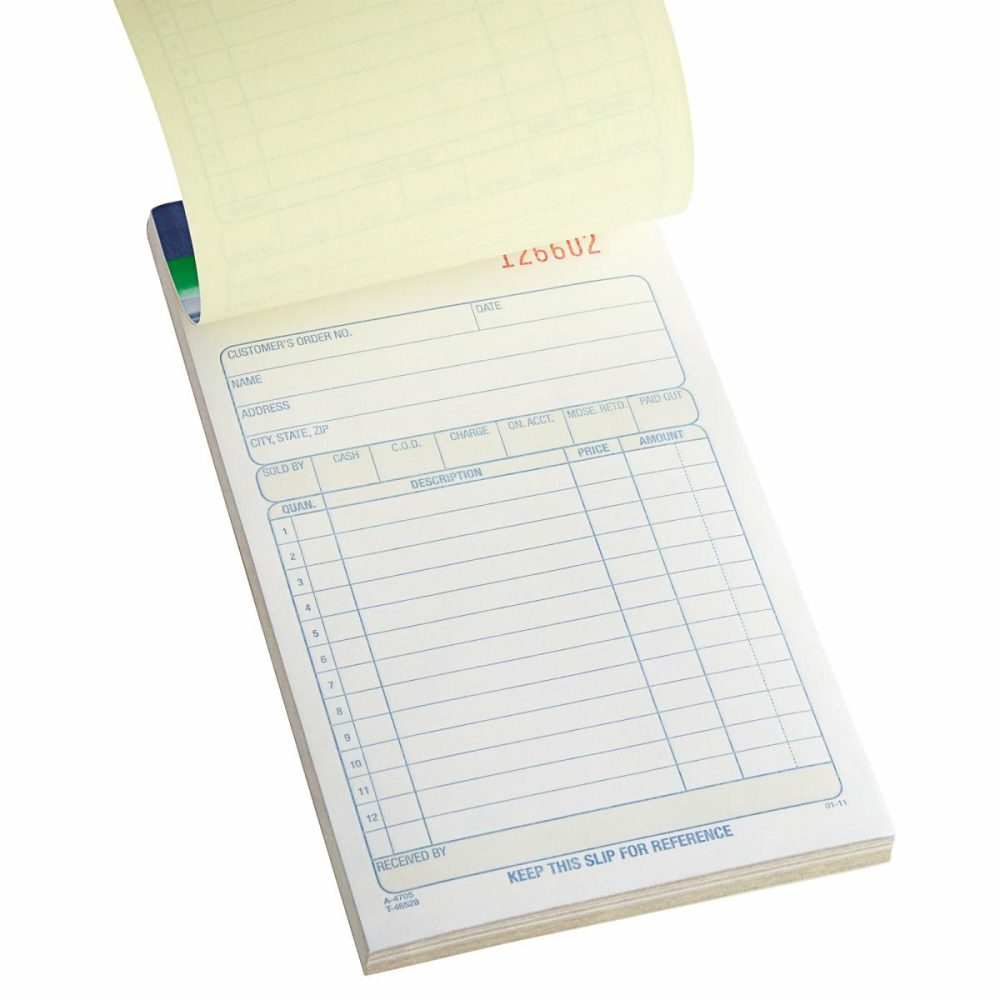 Guest Checks |  Dc4705 4 3/16" X 7 3/16" 2-Part Carbonless Sales Order Book