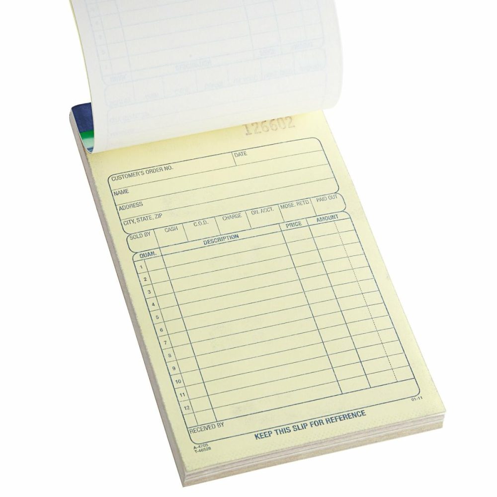 Guest Checks |  Dc4705 4 3/16" X 7 3/16" 2-Part Carbonless Sales Order Book