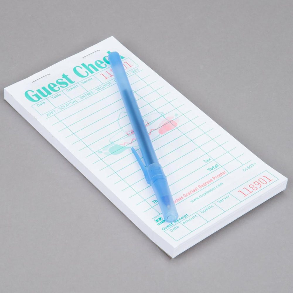 Guest Checks |  Gc503-1 Mexican Themed 1 Part White Guest Check With Beverage Lines And Bottom Guest Receipt   – 50/Case