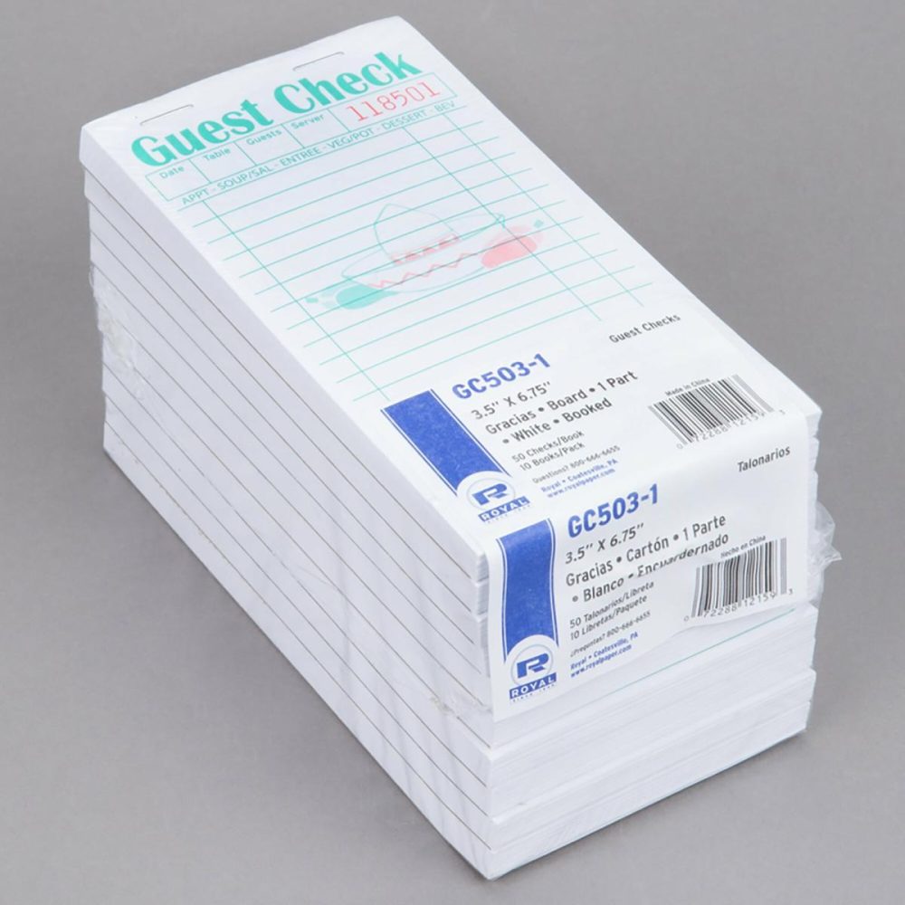 Guest Checks |  Gc503-1 Mexican Themed 1 Part White Guest Check With Beverage Lines And Bottom Guest Receipt   – 50/Case