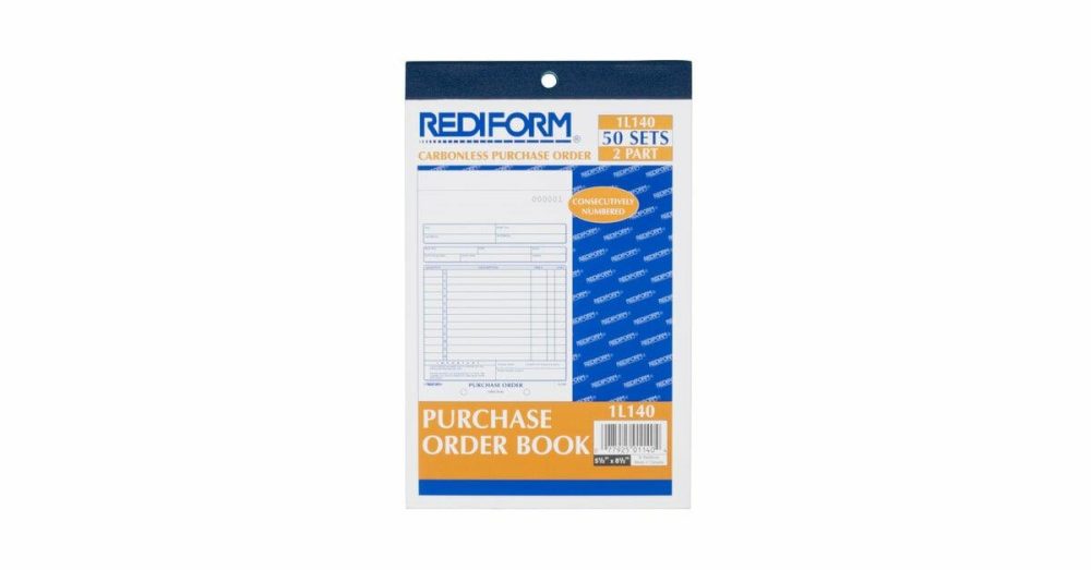 Guest Checks |  Office 1L140 5 1/2" X 7 7/8" 2-Part Carbonless Purchase Order Book With 50 Sheets