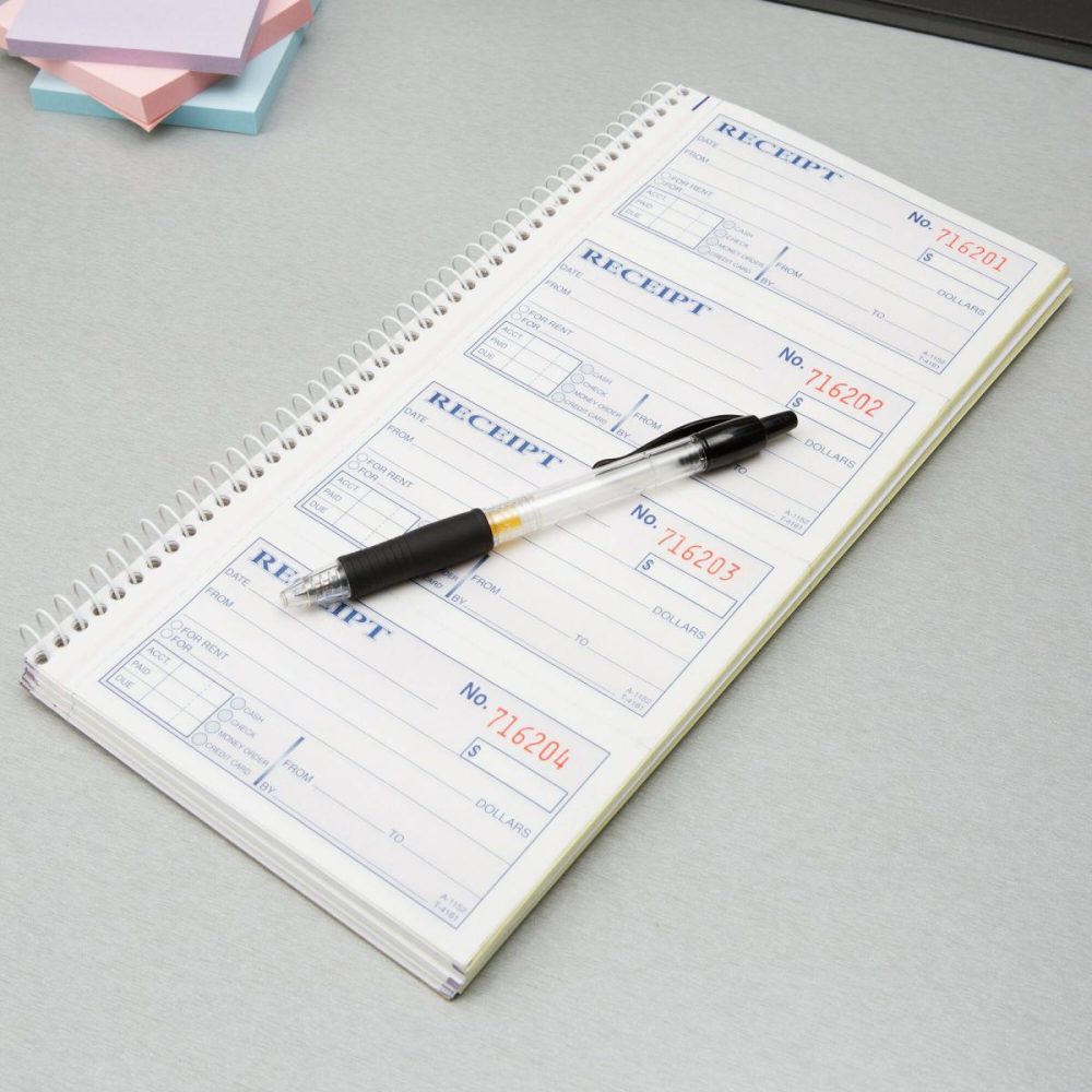 Guest Checks |  Sc1152 2-Part Blue And White Carbonless Rent Receipt Book With 200 Receipts