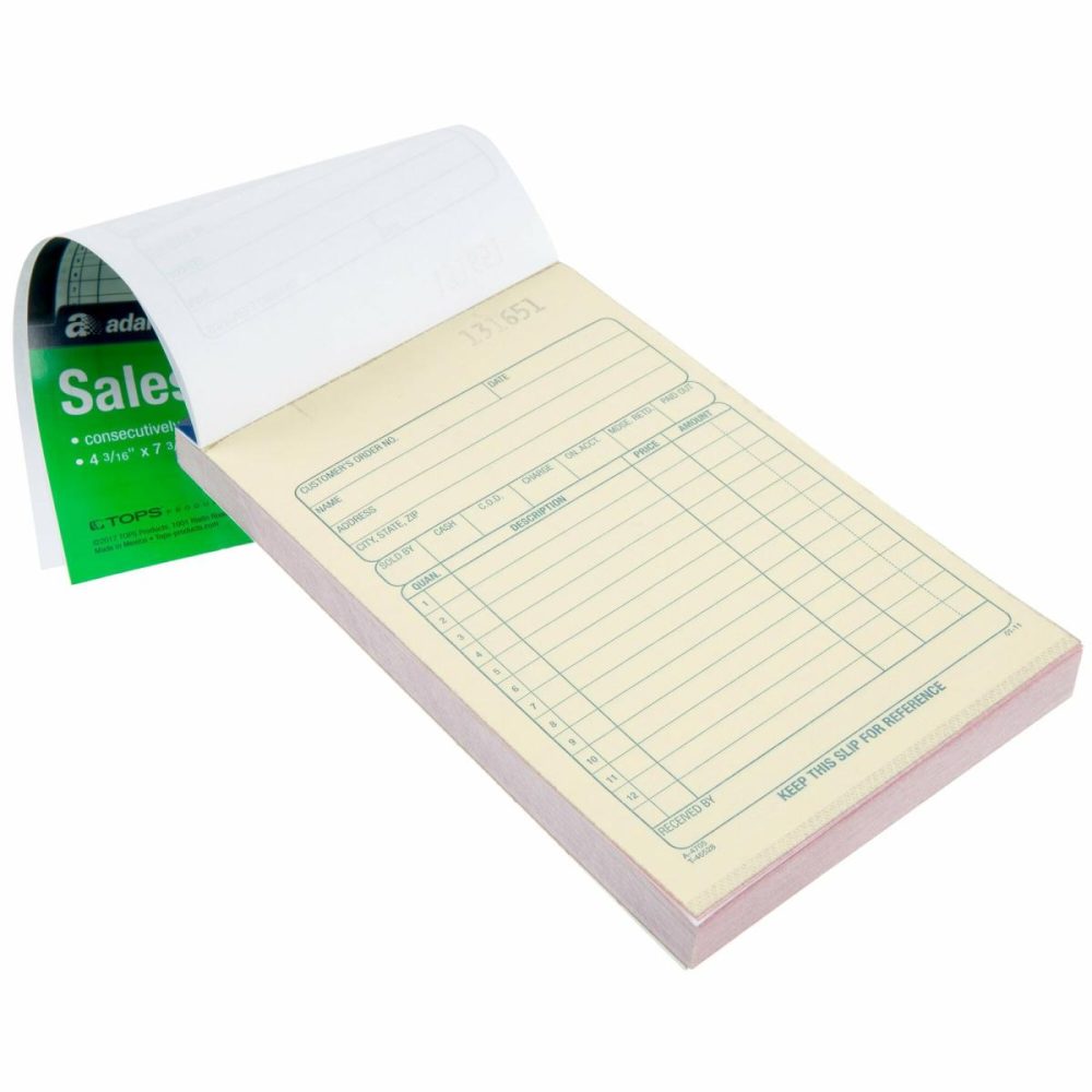 Guest Checks |  Tc4705 3-Part Blue And White Carbonless Sales Order Book With 50 Sheets