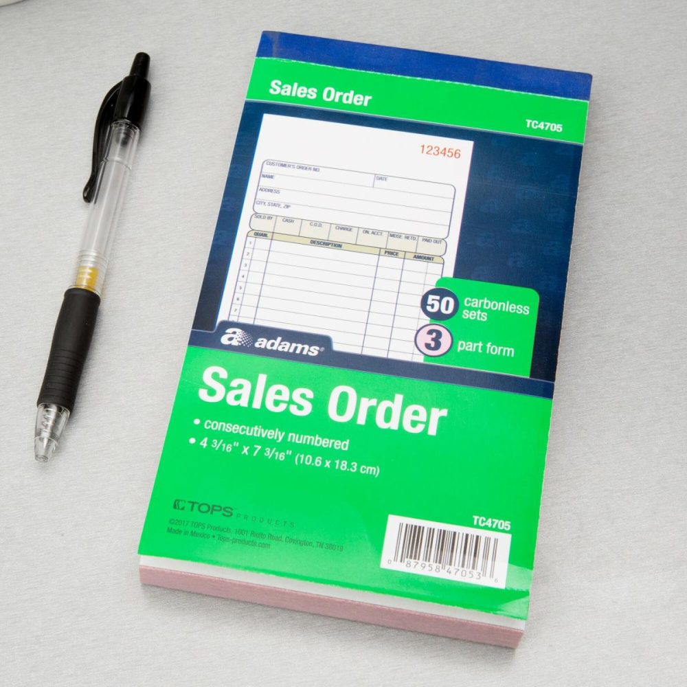 Guest Checks |  Tc4705 3-Part Blue And White Carbonless Sales Order Book With 50 Sheets