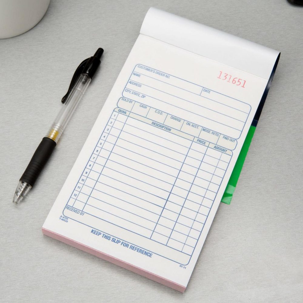 Guest Checks |  Tc4705 3-Part Blue And White Carbonless Sales Order Book With 50 Sheets