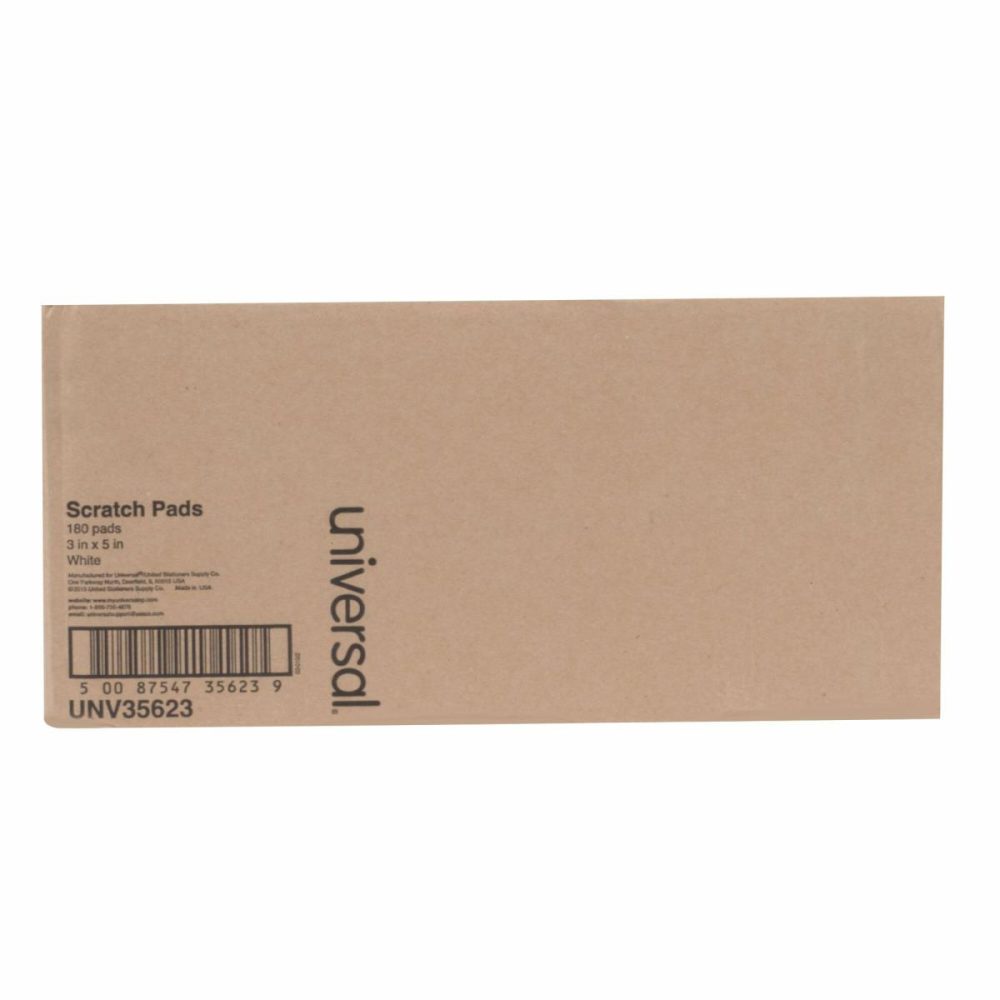 Guest Checks |  Unv35623 3" X 5" Unruled White Scratch Pad 100 Sheets   – 180/Case