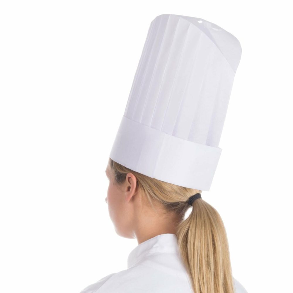 Hairnets & Disposable Chef Hats |  Vch12 12" Adjustable White Viscose Non-Woven Disposable Chef Hat – 10/Pack