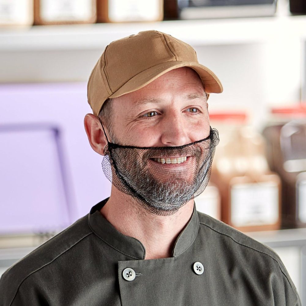 Hairnets & Disposable Chef Hats |  18" Black Nylon Beard Net – 1000/Case