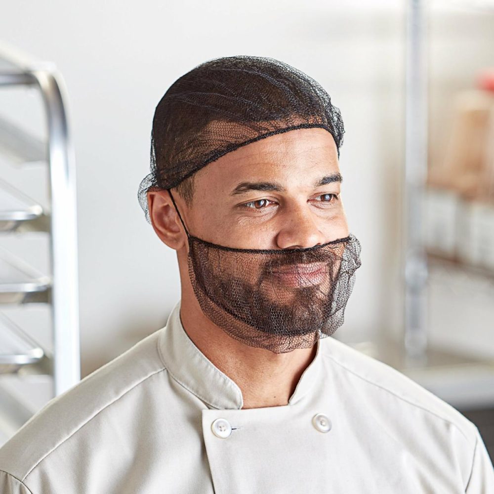 Hairnets & Disposable Chef Hats |  18" Black Nylon Hairnet Cap – 1000/Case