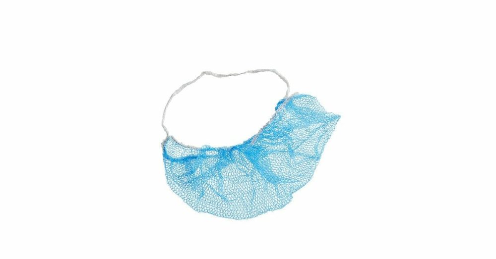 Hairnets & Disposable Chef Hats |  18" Blue Nylon Beard Net – 100/Pack