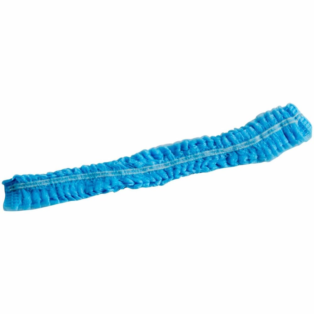 Hairnets & Disposable Chef Hats |  24" Blue Pleated Disposable Polypropylene Bouffant Cap – 100/Pack