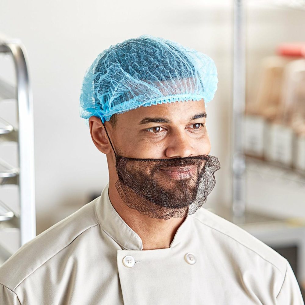 Hairnets & Disposable Chef Hats |  24" Blue Pleated Disposable Polypropylene Bouffant Cap – 100/Pack