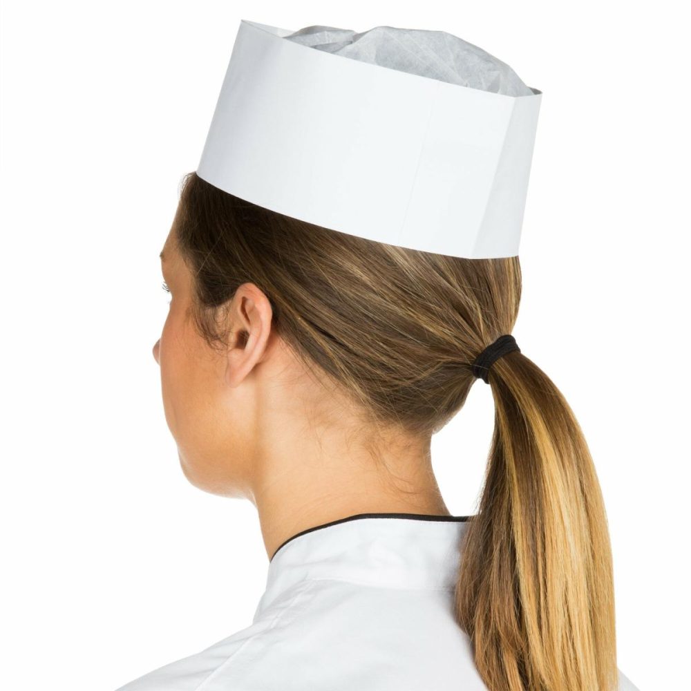 Hairnets & Disposable Chef Hats |  Adjustable Paper Overseas Cap – 100/Pack