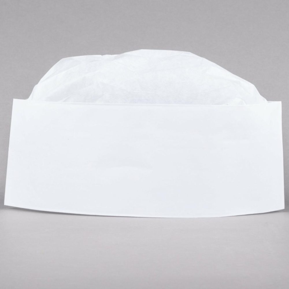 Hairnets & Disposable Chef Hats |  Adjustable Paper Overseas Cap – 100/Pack