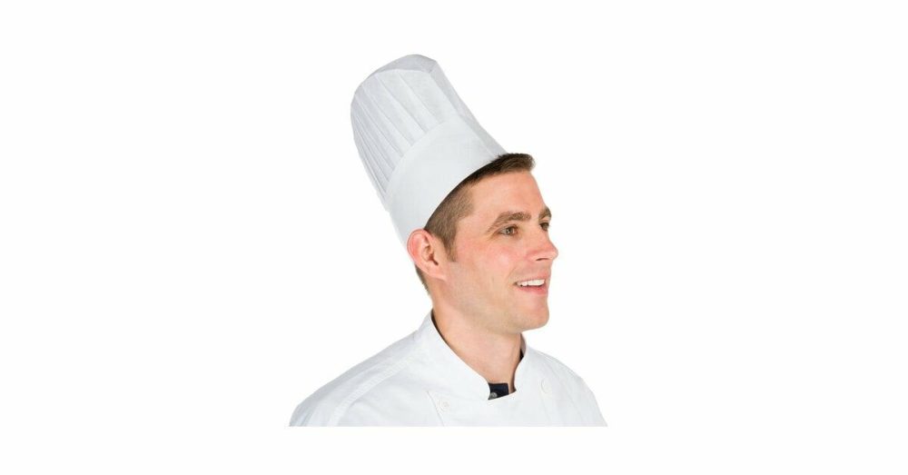 Hairnets & Disposable Chef Hats |  9" Disposable Non-Woven Corporate Chef Hat With Vented Top – 25/Case