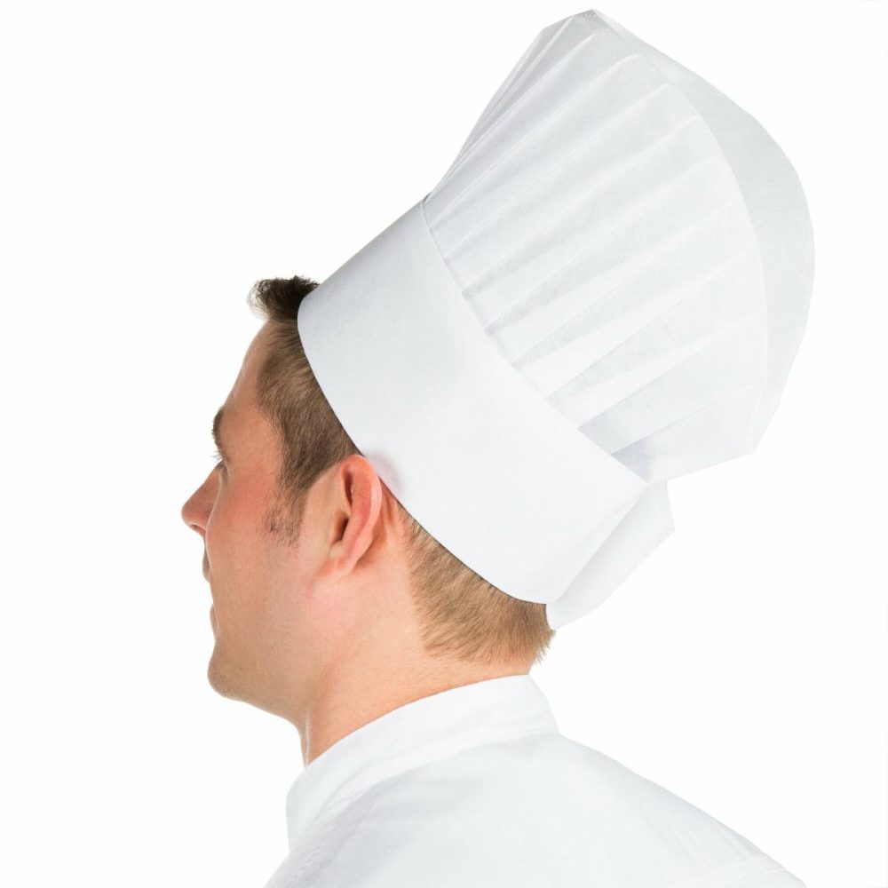 Hairnets & Disposable Chef Hats |  9" Disposable Non-Woven Corporate Chef Hat With Vented Top – 25/Case