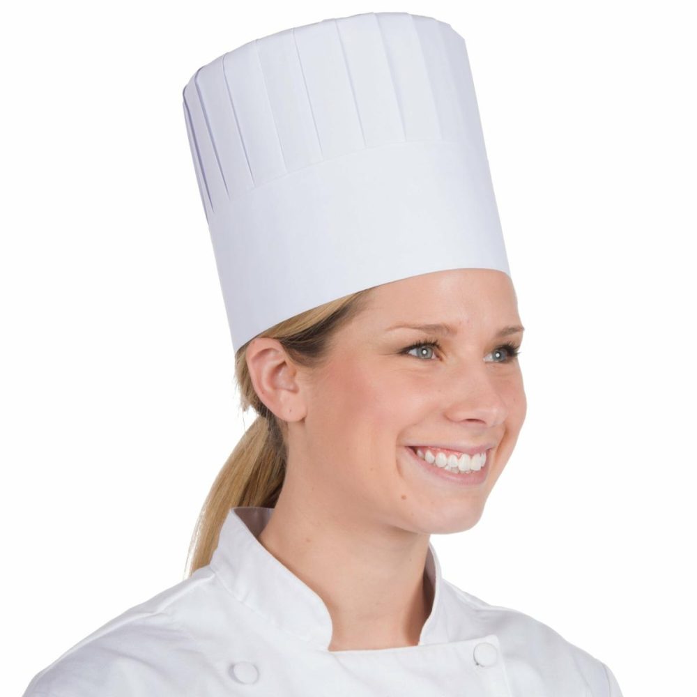 Hairnets & Disposable Chef Hats |  Rch7 7" Pleated Disposable Chef Hat – 28/Case