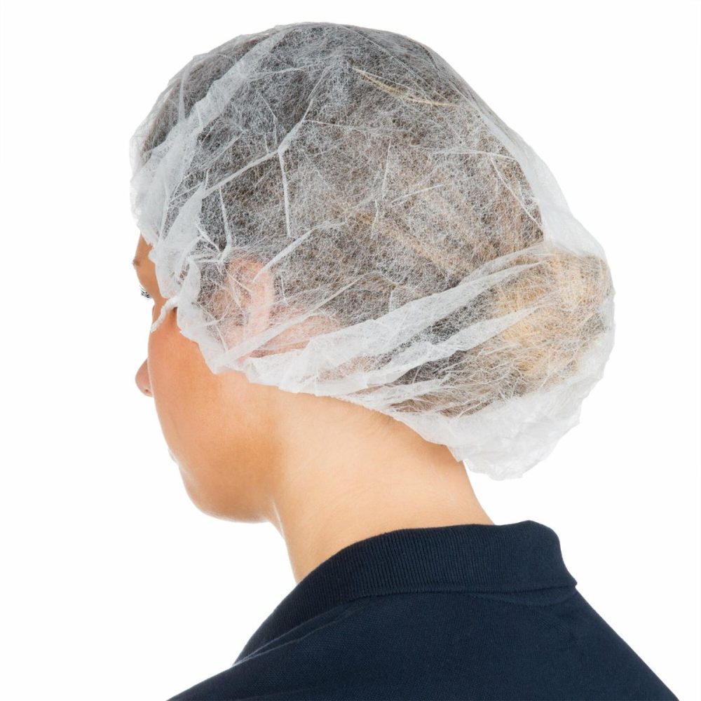 Hairnets & Disposable Chef Hats |  24" White Disposable Polypropylene Bouffant Cap Hair Net – 1000/Case