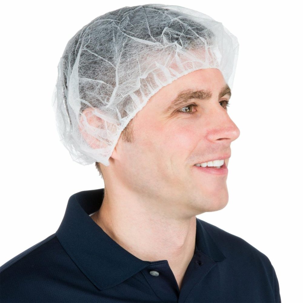 Hairnets & Disposable Chef Hats |  24" White Disposable Polypropylene Bouffant Cap Hair Net – 1000/Case