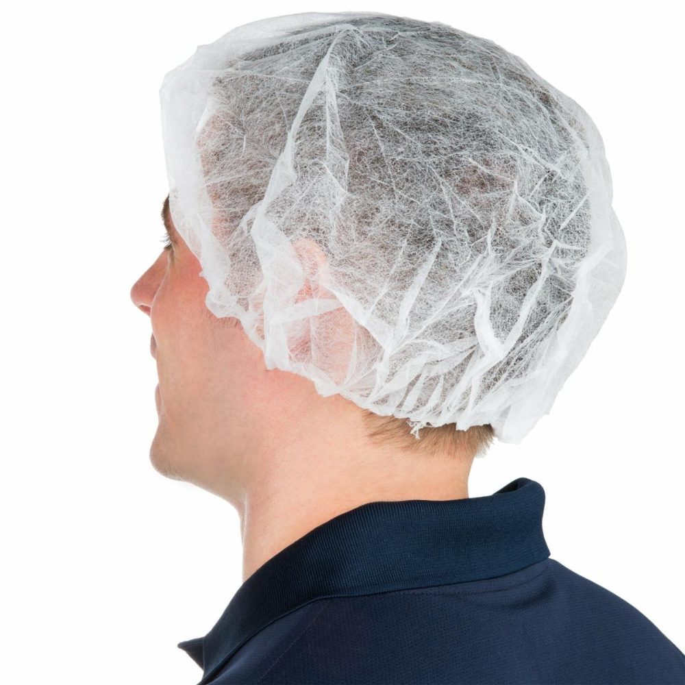 Hairnets & Disposable Chef Hats |  24" White Disposable Polypropylene Bouffant Cap Hair Net – 1000/Case