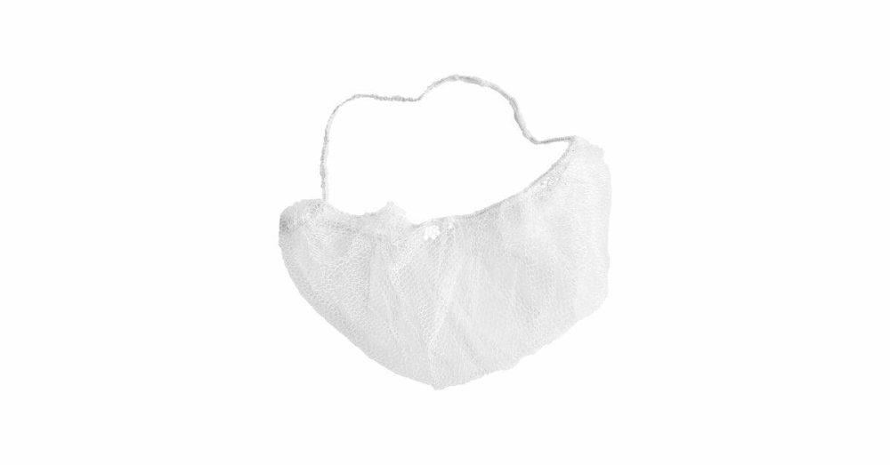 Hairnets & Disposable Chef Hats |  18" White Nylon Beard Net – 1000/Case