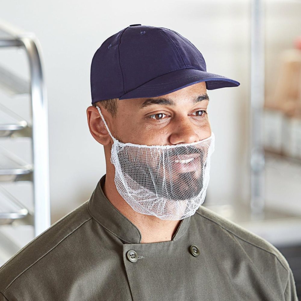 Hairnets & Disposable Chef Hats |  18" White Nylon Beard Net – 1000/Case