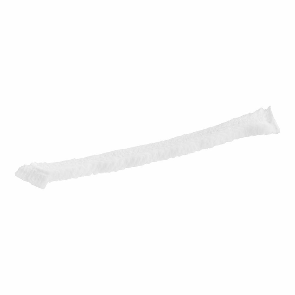 Hairnets & Disposable Chef Hats |  21" White Pleated Disposable Polypropylene Bouffant Cap – 100/Pack