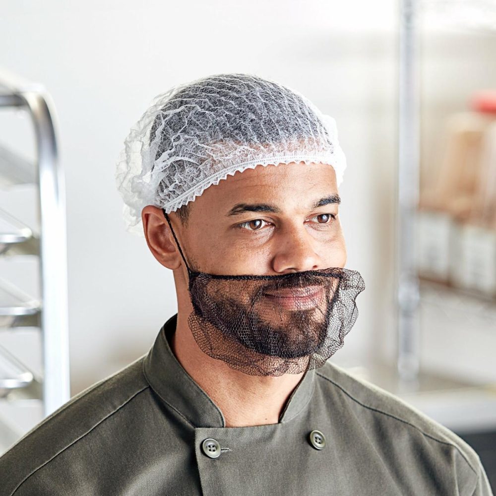 Hairnets & Disposable Chef Hats |  21" White Pleated Disposable Polypropylene Bouffant Cap – 100/Pack