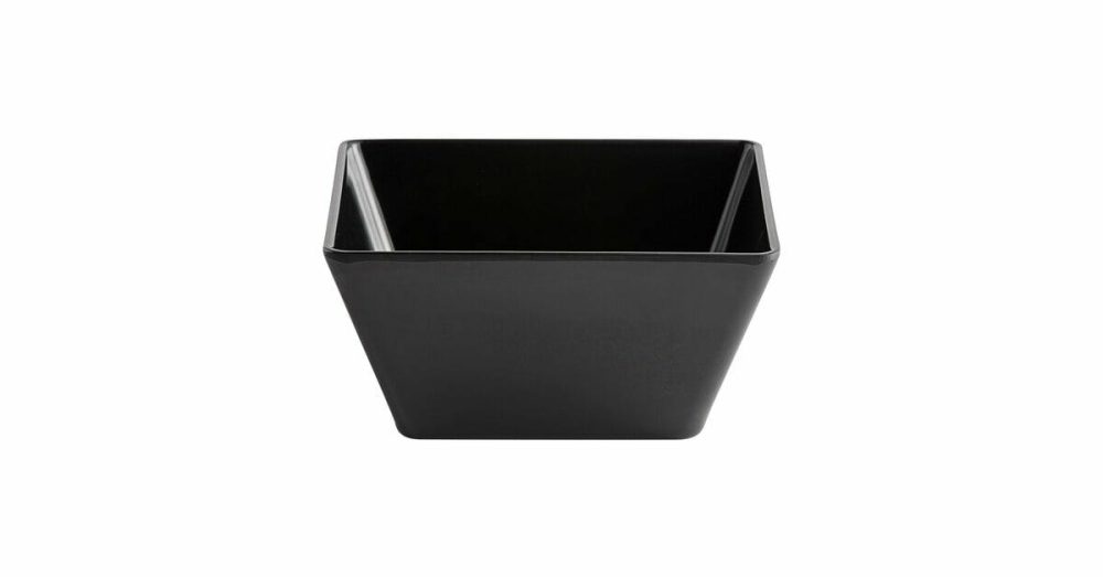 Melamine Bowls |  20 Oz. Black Slanted Melamine Bowl