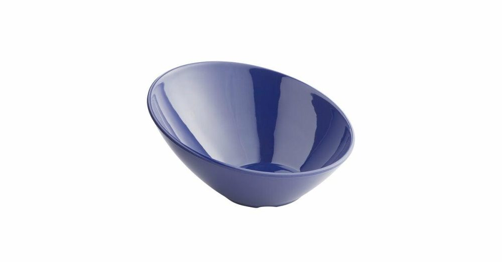 Melamine Bowls |  20 Oz. Blue Slanted Melamine Bowl