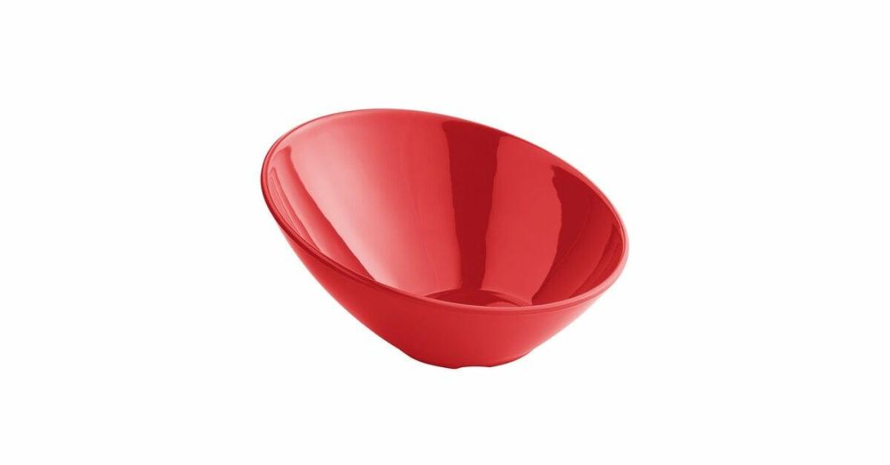 Melamine Bowls |  20 Oz. Red Slanted Melamine Bowl